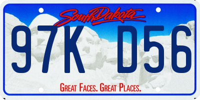 SD license plate 97KD56