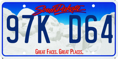 SD license plate 97KD64