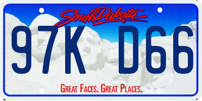 SD license plate 97KD66