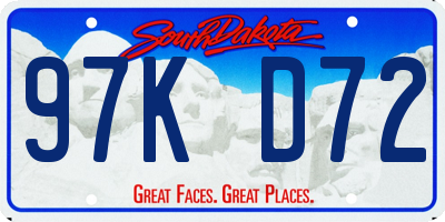 SD license plate 97KD72