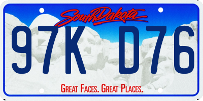 SD license plate 97KD76