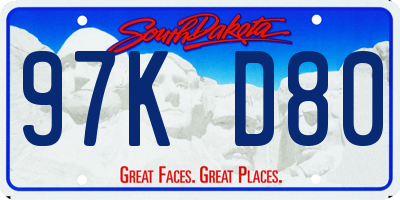SD license plate 97KD80
