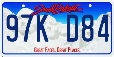SD license plate 97KD84