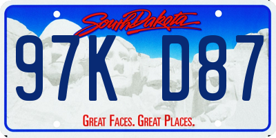 SD license plate 97KD87