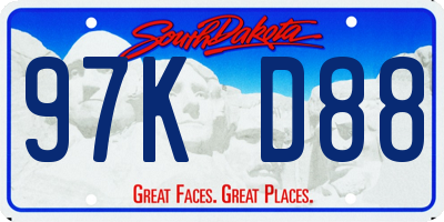 SD license plate 97KD88