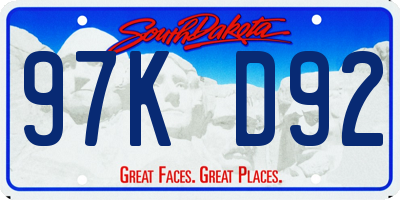 SD license plate 97KD92