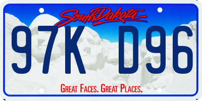SD license plate 97KD96