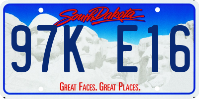 SD license plate 97KE16