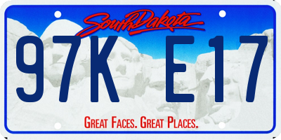 SD license plate 97KE17