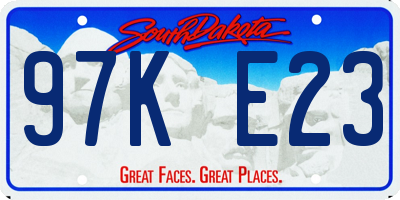 SD license plate 97KE23
