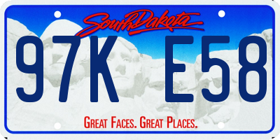 SD license plate 97KE58