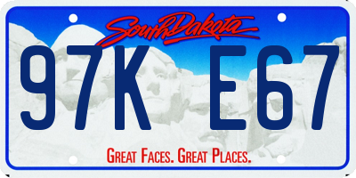 SD license plate 97KE67