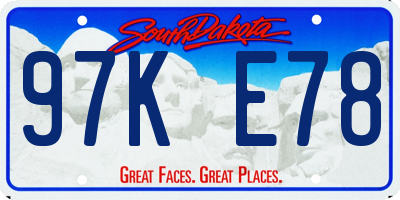 SD license plate 97KE78