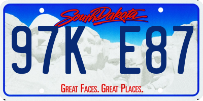 SD license plate 97KE87
