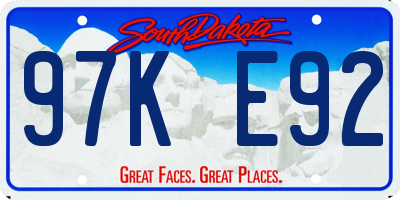 SD license plate 97KE92