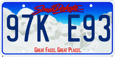 SD license plate 97KE93