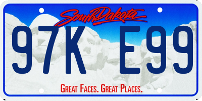 SD license plate 97KE99