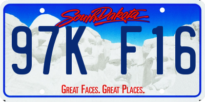 SD license plate 97KF16