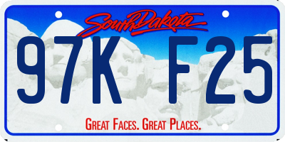 SD license plate 97KF25