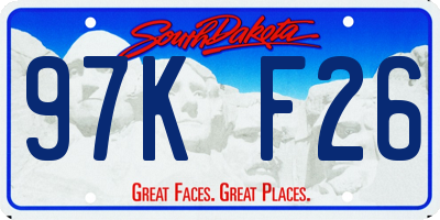 SD license plate 97KF26