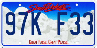 SD license plate 97KF33
