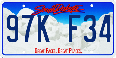 SD license plate 97KF34