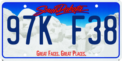 SD license plate 97KF38