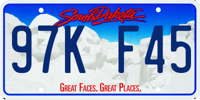 SD license plate 97KF45