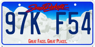 SD license plate 97KF54