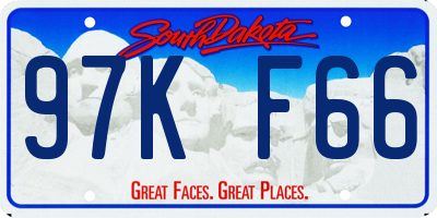 SD license plate 97KF66