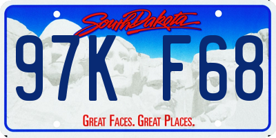 SD license plate 97KF68