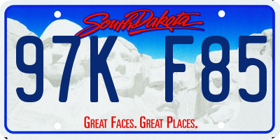 SD license plate 97KF85