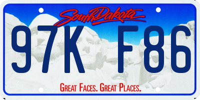 SD license plate 97KF86