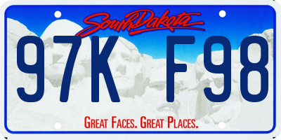SD license plate 97KF98