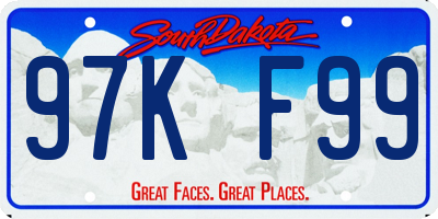 SD license plate 97KF99