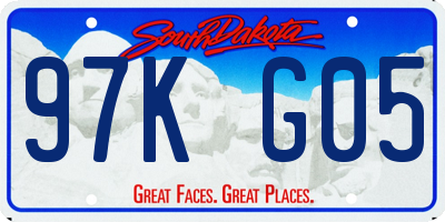 SD license plate 97KG05