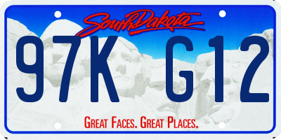 SD license plate 97KG12