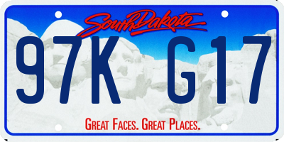 SD license plate 97KG17