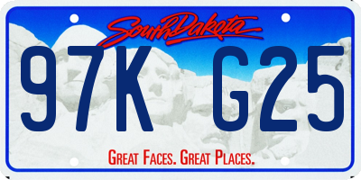 SD license plate 97KG25