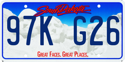 SD license plate 97KG26