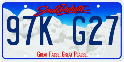SD license plate 97KG27