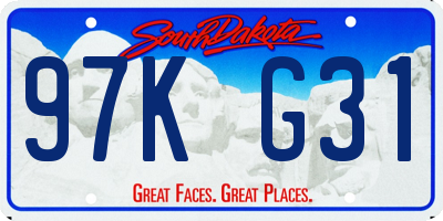 SD license plate 97KG31