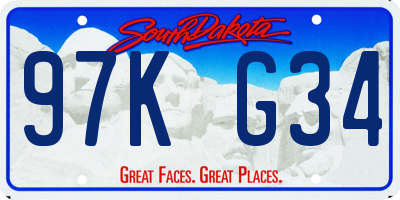 SD license plate 97KG34