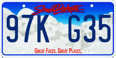 SD license plate 97KG35