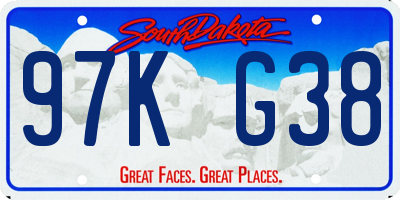 SD license plate 97KG38