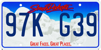 SD license plate 97KG39