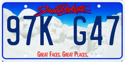 SD license plate 97KG47