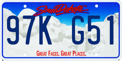 SD license plate 97KG51