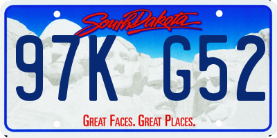 SD license plate 97KG52