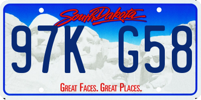 SD license plate 97KG58